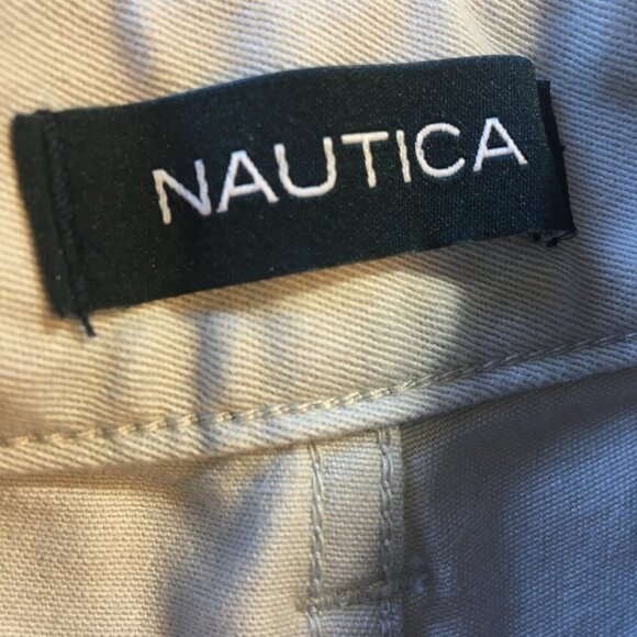 Nautica Mens Pants Size 32x30 Straight Fit Stretch Tan Preppy Hipster - Picture 5 of 11